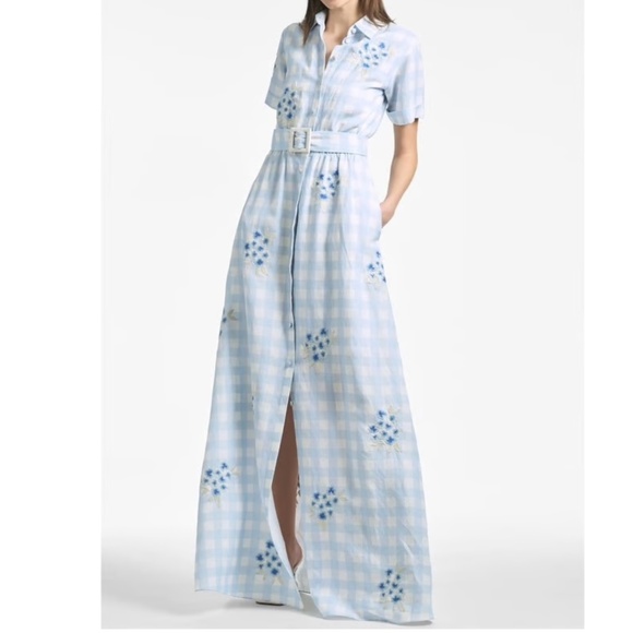 Sachin & Babi Kathryn Embroidered Maxi Shirtdress, Size 6, Excellent Condition - Picture 5 of 10